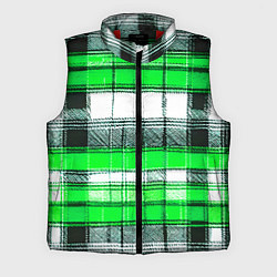 Мужской жилет Чёрные полосы на зелёном-белом фоне, цвет: 3D-красный