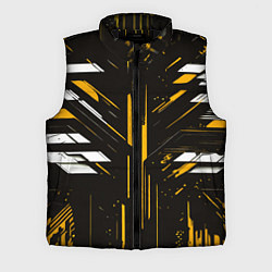 Мужской жилет Жёлто-белые полосы и точки на чёрном фоне