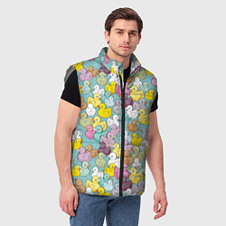 Мужской жилет Уютные уточки, цвет: 3D-светло-серый — фото 2