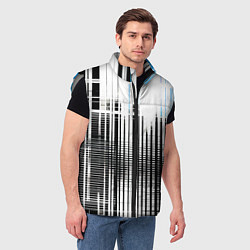 Мужской жилет Сине-чёрный гранж на белом фоне, цвет: 3D-светло-серый — фото 2