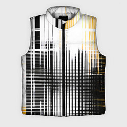 Мужской жилет Жёлто-чёрный гранж на белом фоне, цвет: 3D-светло-серый