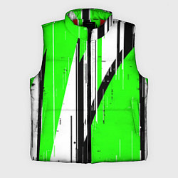 Мужской жилет Black and white vertical stripes on a green backgr