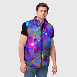 Мужской жилет Новогоднее свечение гирлянд, цвет: 3D-черный — фото 2