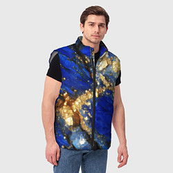 Мужской жилет Золотой минерал в синем камне, цвет: 3D-светло-серый — фото 2