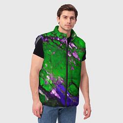 Мужской жилет A purple mineral in a green stone, цвет: 3D-светло-серый — фото 2