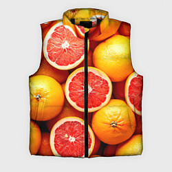 Мужской жилет Грейпфруты, цвет: 3D-черный