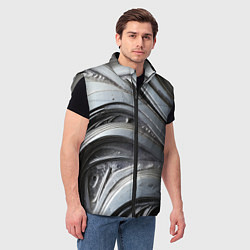 Мужской жилет Полированный серебряный металл, цвет: 3D-светло-серый — фото 2