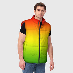 Мужской жилет Градиент сочный красно-жёлто-зелёный, цвет: 3D-красный — фото 2