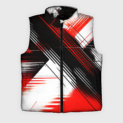 Мужской жилет Диагональные красно-чёрные линии на белом фоне