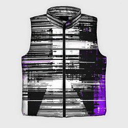 Мужской жилет Горизонтальные чёрные линии на бело-фиолетовом фон