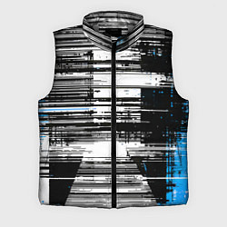 Мужской жилет Горизонтальные чёрные линии на бело-синем фоне