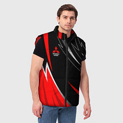 Мужской жилет Mitsubishi - red and black, цвет: 3D-красный — фото 2