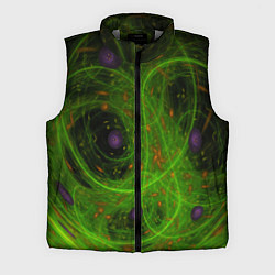 Мужской жилет Зелёный дым абстракция, цвет: 3D-светло-серый