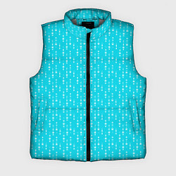 Мужской жилет Неоновый голубой паттерн со звёздочками, цвет: 3D-светло-серый