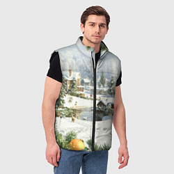 Мужской жилет Рождественская атмосфсра, цвет: 3D-черный — фото 2