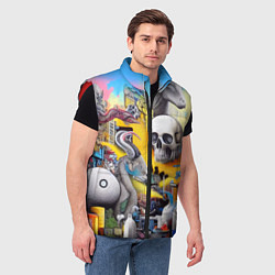 Мужской жилет Урбанистический сон - сюрреализм, цвет: 3D-красный — фото 2