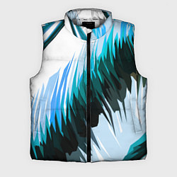 Мужской жилет Чёрно-синие острые полосы на белом фоне