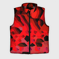 Мужской жилет Чёрно-красная пористая абстракция, цвет: 3D-светло-серый