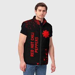 Мужской жилет Red Hot Chili Peppers - red gradient вертикально, цвет: 3D-черный — фото 2