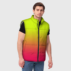 Мужской жилет Градиент салатовый в розовый, цвет: 3D-светло-серый — фото 2