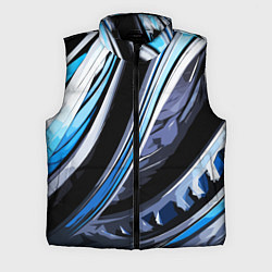 Мужской жилет Волнистая чёрно-синяя абстракция