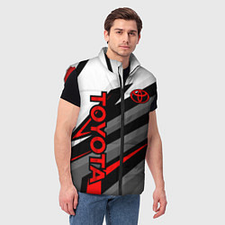 Мужской жилет Toyota - белый и красный, цвет: 3D-красный — фото 2