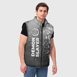 Мужской жилет Demon Slayer - grey gradient по-вертикали, цвет: 3D-черный — фото 2