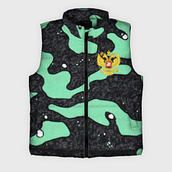 Мужской жилет Текстурный черно-зеленый камуфляж, цвет: 3D-черный