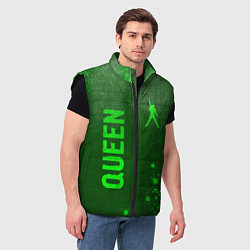 Мужской жилет Queen - green gradient вертикально, цвет: 3D-черный — фото 2