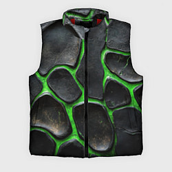 Мужской жилет Черная потертая текстура на зеленом фоне