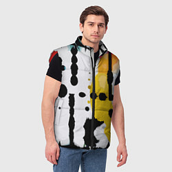 Мужской жилет Цветная абстракция - минимализм, цвет: 3D-красный — фото 2