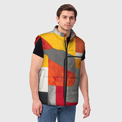 Мужской жилет Абстракция с желтым и оранжевым, цвет: 3D-красный — фото 2