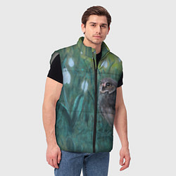 Мужской жилет Сова среди подснежников, цвет: 3D-светло-серый — фото 2