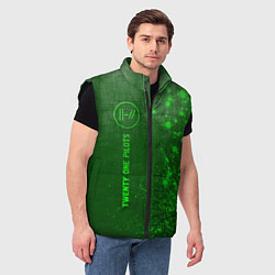 Мужской жилет Twenty One Pilots - green gradient по-вертикали, цвет: 3D-черный — фото 2