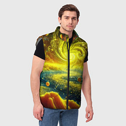 Мужской жилет Neon galaxy - ai art fantasy, цвет: 3D-светло-серый — фото 2