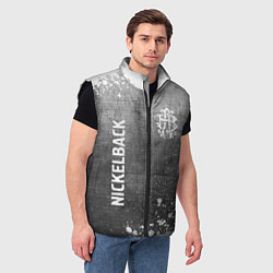Мужской жилет Nickelback - grey gradient вертикально, цвет: 3D-черный — фото 2