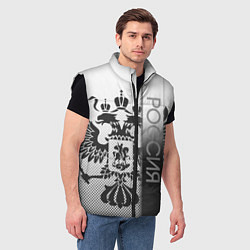 Мужской жилет Герб Российской федерации белый с чёрным, цвет: 3D-черный — фото 2