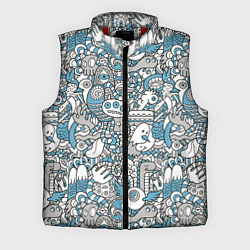 Мужской жилет Дудлинг серо-голубой, цвет: 3D-красный