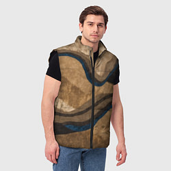 Мужской жилет Песочная абстракция, цвет: 3D-черный — фото 2