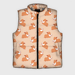 Мужской жилет Паттерн с забавными щенками породы корги, цвет: 3D-светло-серый