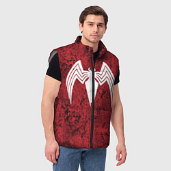 Мужской жилет Знак венома на красном, цвет: 3D-светло-серый — фото 2