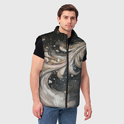 Мужской жилет Бежевый объемный узор, цвет: 3D-черный — фото 2