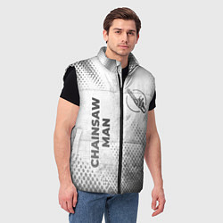Мужской жилет Chainsaw Man - white gradient вертикально, цвет: 3D-черный — фото 2