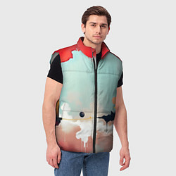 Мужской жилет Сюрреалистичная абстракция, цвет: 3D-светло-серый — фото 2