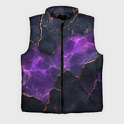 Мужской жилет Фиолетовый разлом с молниями, цвет: 3D-черный
