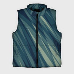 Мужской жилет Зеленовато-синий полосы, цвет: 3D-черный