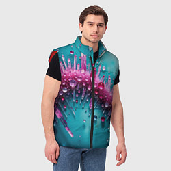 Мужской жилет Розовые кристаллы, цвет: 3D-красный — фото 2