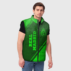 Мужской жилет Real Madrid - green gradient вертикально, цвет: 3D-черный — фото 2
