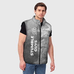 Мужской жилет Stumble Guys - grey gradient по-вертикали, цвет: 3D-черный — фото 2