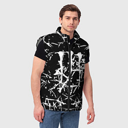 Мужской жилет Monster energy белые штрихи краско, цвет: 3D-светло-серый — фото 2